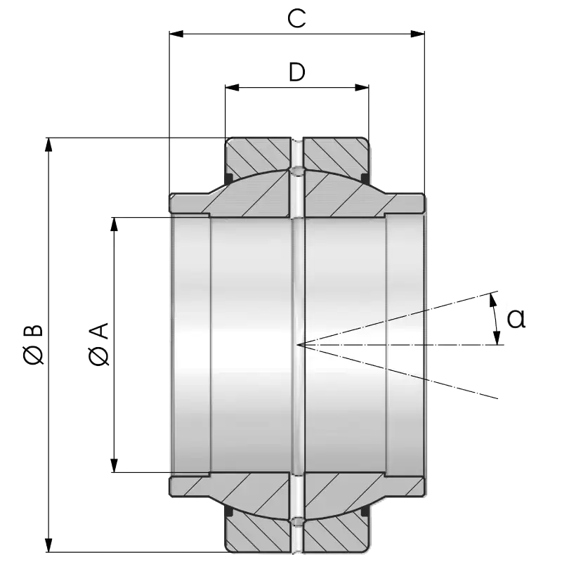 Gömbcsapágy - GE..HO 2RS rajz