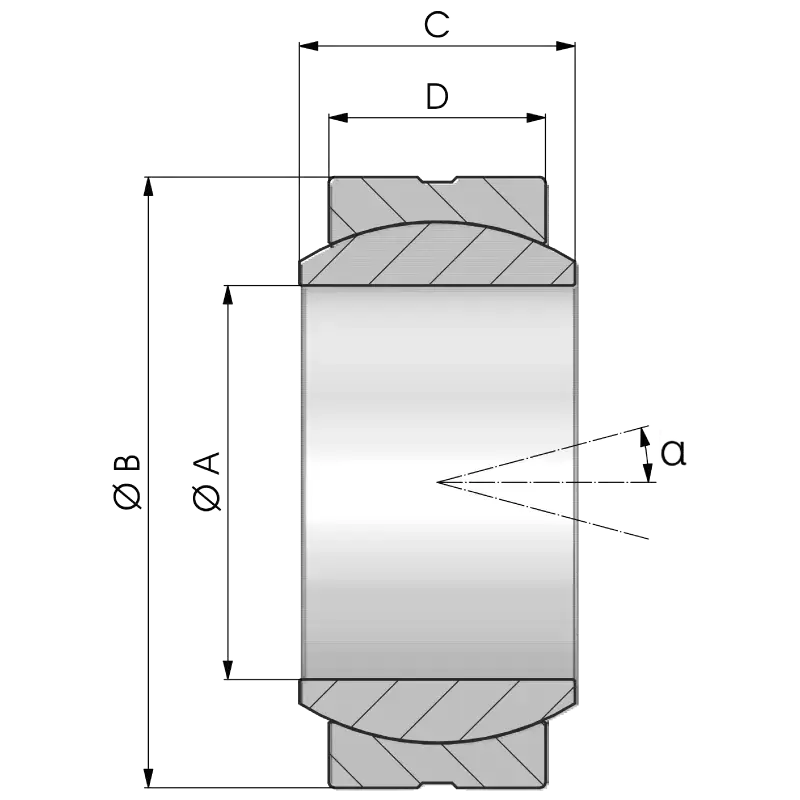 Gömbcsapágy GE..TGR rajz