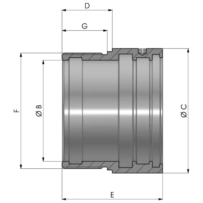 Szárvezető - acél, búvárdugattyús hengerhez - H típus (rövid) rajz