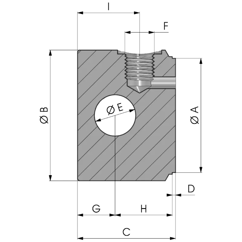Hengerfenék - keresztfuratos olajbevezetéssel rajz