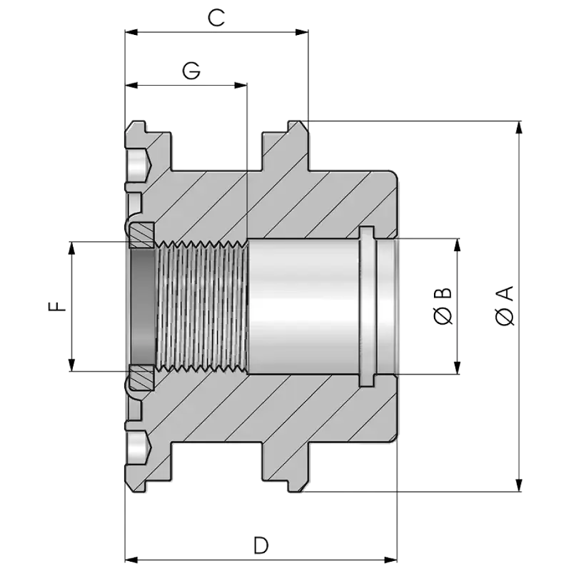 Dugattyú - löketcsillapítós önzáró rögzítéssel rajz