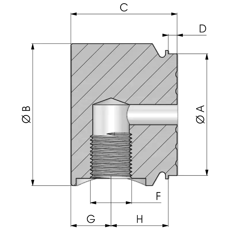 Hengerfenék - olajbevezetéssel rajz
