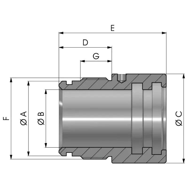 Szárvezető - öntöttvas, búvárdugattyús hengerhez rajz