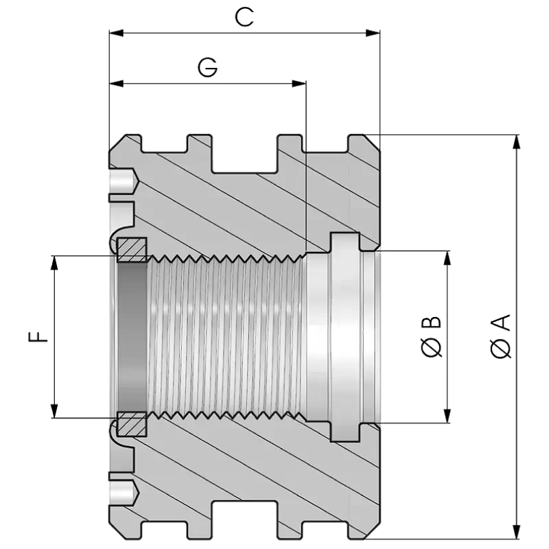 Dugattyú - menetes önzáró rögzítéssel PDH rajz